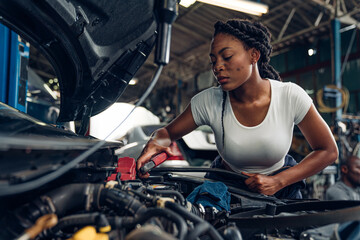 Auto mechanic are repair mechanical part and maintenance auto engine is problems at car repair...