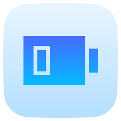 low battery flat gradient icon