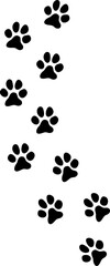 Fototapeta na wymiar Dog paw prints track png illustration