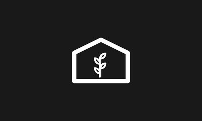 Minimalist elegant home design logo with the line art style