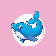 Cute dolphin icon design