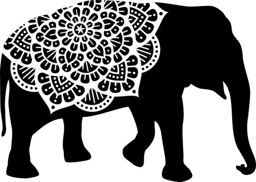 Elephant mandala design png illustration