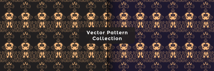 Art deco golden palm leaves seamless pattern design