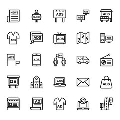 Outline icons for Advertising .