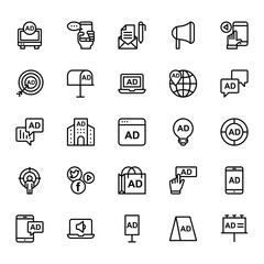 Outline icons for Advertising .