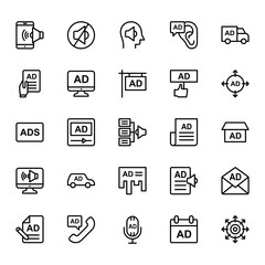 Outline icons for Advertising .