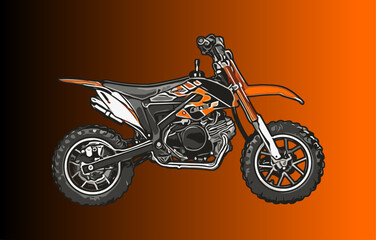 motocross from side to side with orange white color