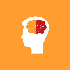 A human head with a brain inside. Mind.