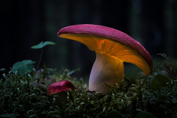 Magic glowing mushroom