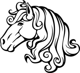 Horse head black and white png illustration