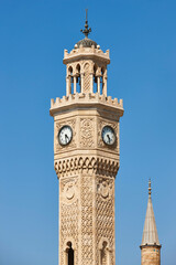 Fototapeta premium Picturesque clock tower landmark monument in Izmir city center. Turkey