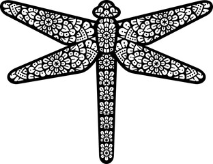Mandala dragonfly (Boho Design) png illustration