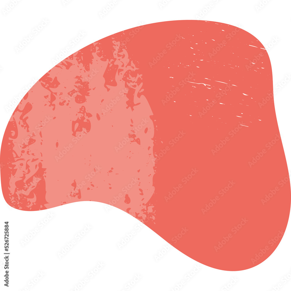 Sticker organic amoeba blob shape abstract colorful illustration with grunge texture. irregular round blot f