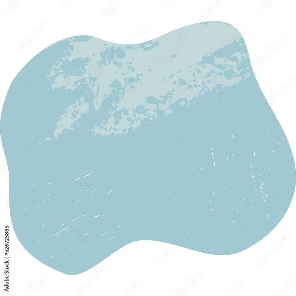 Sticker organic amoeba blob shape abstract colorful illustration with grunge texture. irregular round blot f