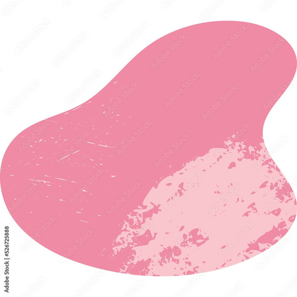 Sticker organic amoeba blob shape abstract colorful illustration with grunge texture. irregular round blot f