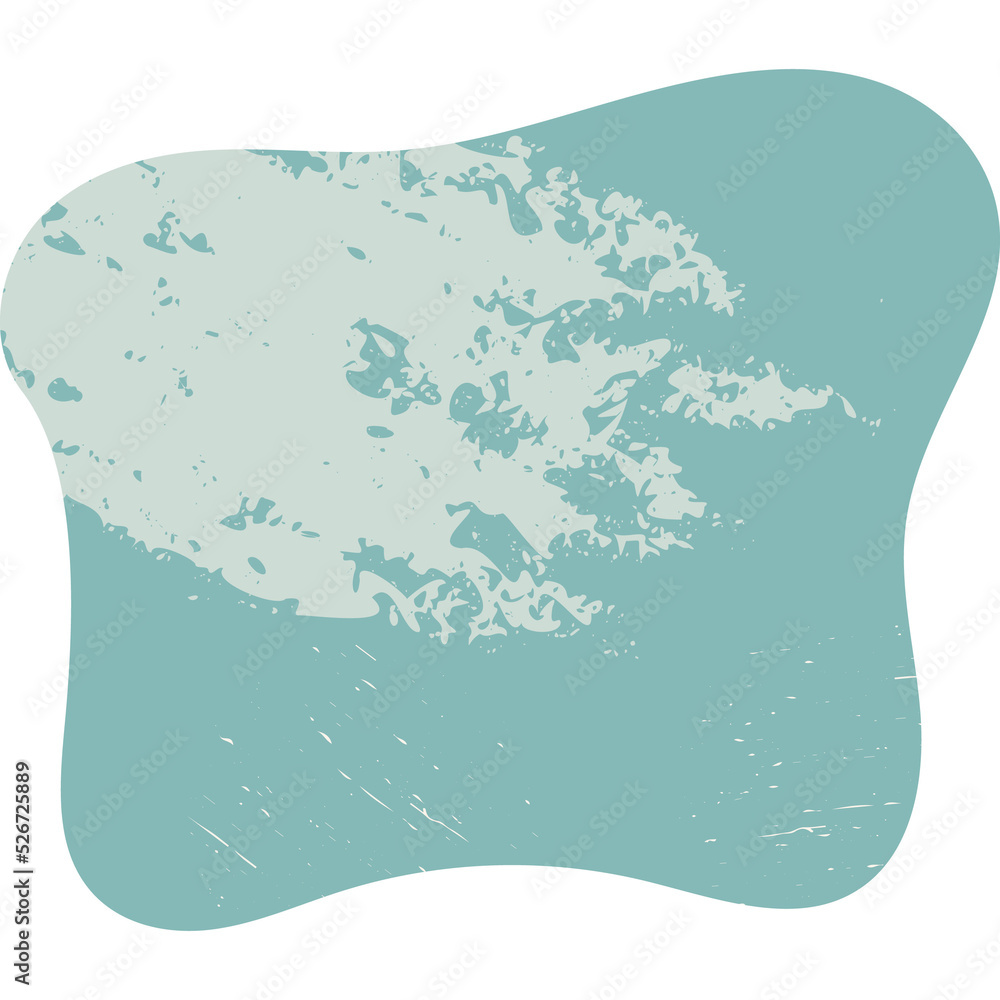 Poster organic amoeba blob shape abstract colorful illustration with grunge texture. irregular round blot f