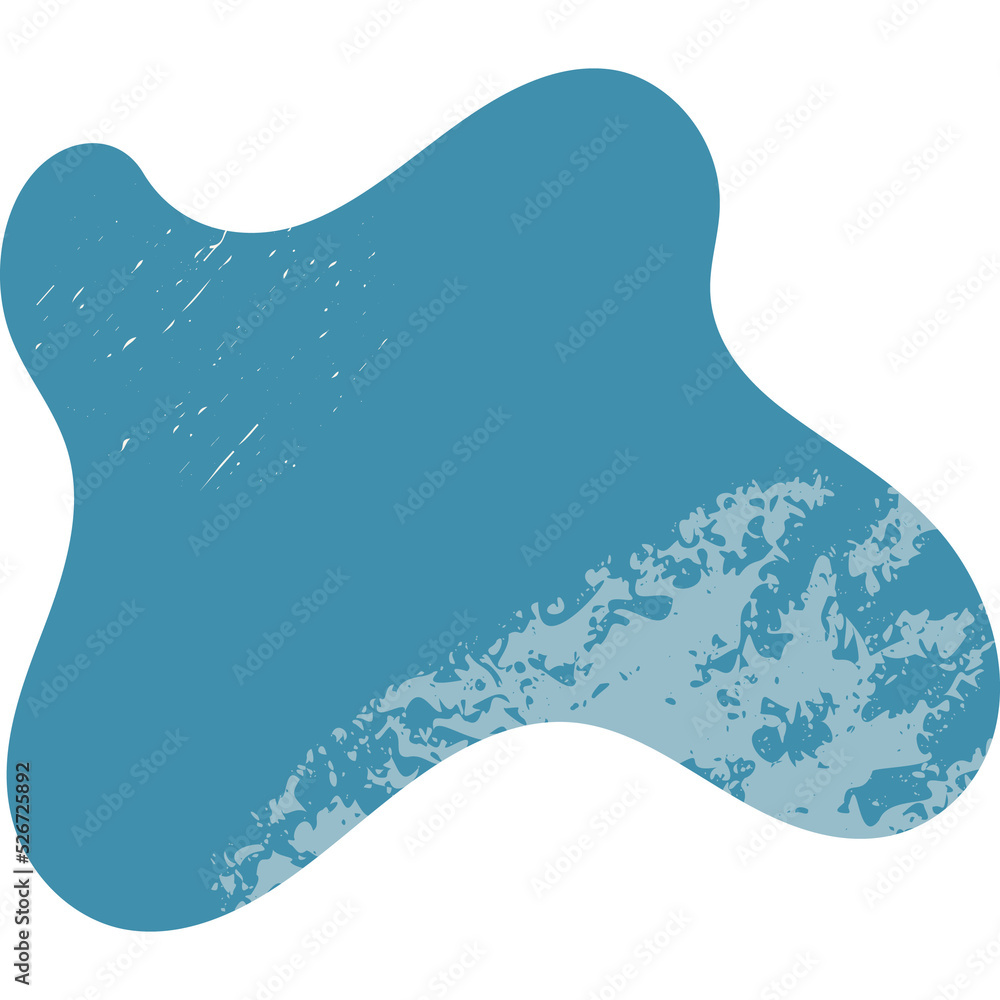Poster organic amoeba blob shape abstract colorful illustration with grunge texture. irregular round blot f