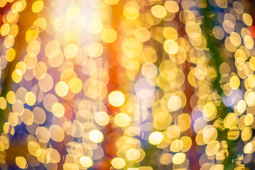 Christmas lights, Blurred view of stylish New year light interior with bokeh background, Christmas festival concept, Decorated glowing Christmas tree concept.