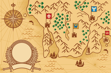 Old map png illustration