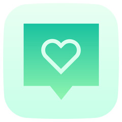 love message flat gradient icon