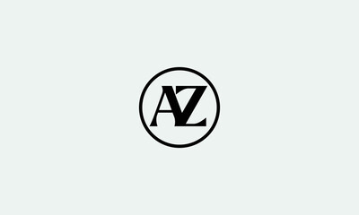 AZ alphabet minimal vector icon design template