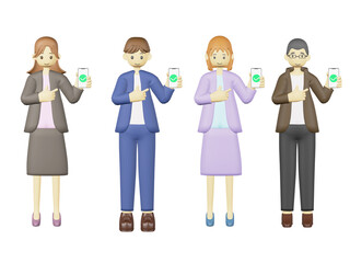 スマホを持つ人　３D