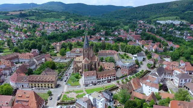 Wissembourg (Wei&szlig;enburg) town in Alsace area, France. Historic Center of Wissembourg, Alsace, France. The picturesque city of Wissembourg in Bas Rhin, Alsace, France.