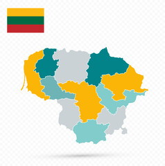 Lithuania Map on transparent background