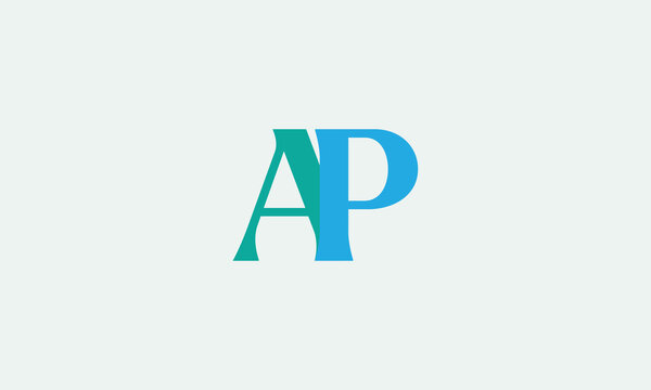 AP alphabet minimal vector icon design template