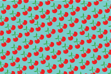 Cute cherry seamless pattern vector