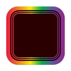 rainbow lgbt square frame