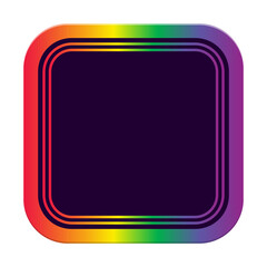 rainbow lgbt square frame