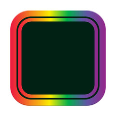 rainbow lgbt square frame