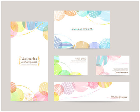 leaflet cover, card, business cards, banner design templates set (bubble)