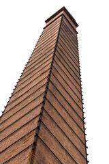 Isolate surface square brick chimney with a large and very high.
