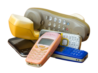 Isolate mobile phones longtime different deprecated stack together to destroy and dispose.