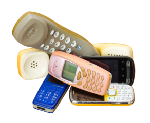 Isolate mobile phones longtime different deprecated stack together to destroy and dispose.
