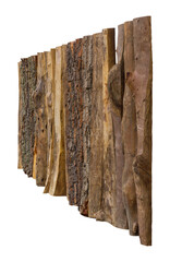 Isolate the side fence bark, which is mounted close together in a row is a natural art.