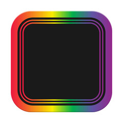 rainbow lgbt square frame