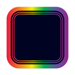 rainbow lgbt square frame