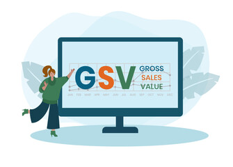 GSV - Gross Sales Value acronym, business concept background