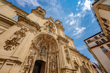 Naklejka premium Low angle view of Saint Mary Basilica in Donostia Spain