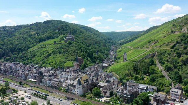 Bacharach panoramic view. Bacharach is a small town in Rhine valley in Rhineland-Palatinate, Germany. Bacharach is a small town in Rhine valley in Rhineland-Palatinate, Germany