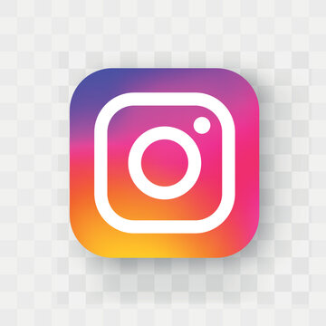 Social media icons illustration instagram. Instagram icon. Instagram logo. Instagram vector. Instagram logo with shadow on a transparent background