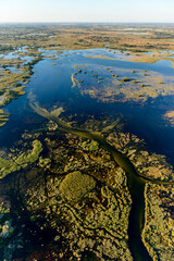 Aerial view of Okavango Delta. Botswana