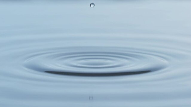 Water drop falling down in slow motion.
