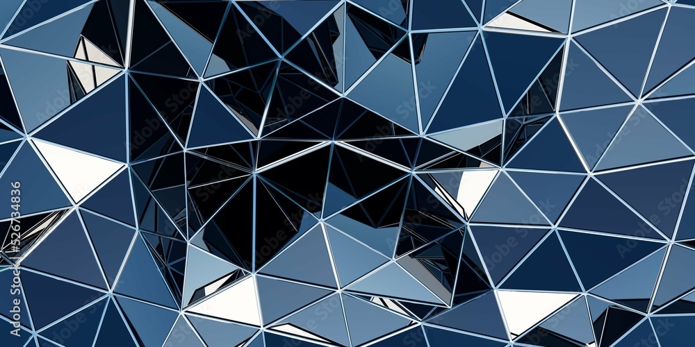 Poster abstract simple triangulated wireframe background. 3d render