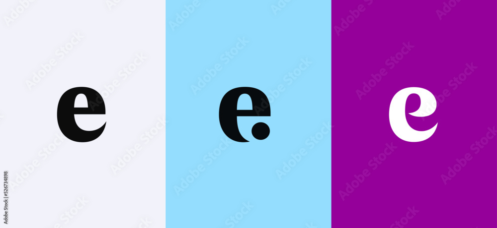 Poster set of letter e minimal logo icon design template elements