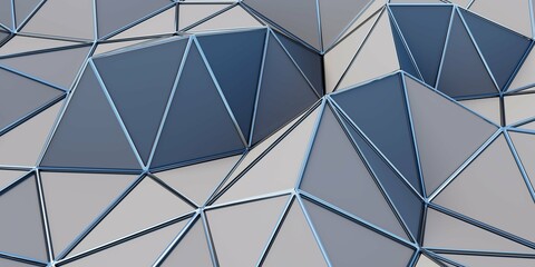 Abstract simple triangulated wireframe background. 3d render