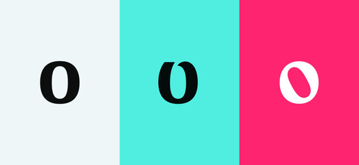 Set of letter O minimal logo icon design template elements